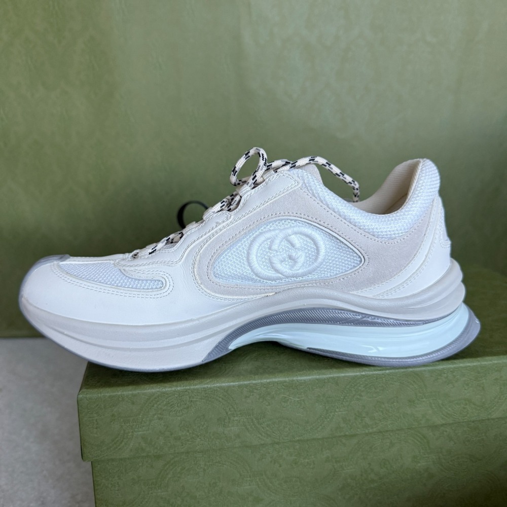 Gucci GG Run Sneaker Leather Women's White Shoes 746939 AAB62 9144, sz 40.5 - Picture 6 of 9
